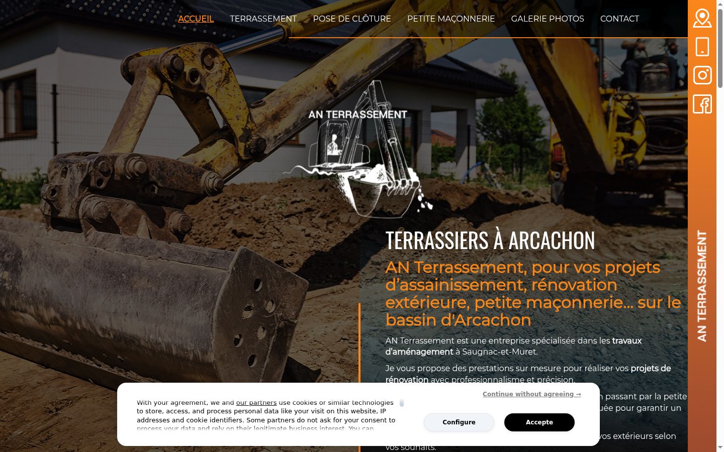 Screenshot del banner di consenso mostrato prima di qualsiasi interazione