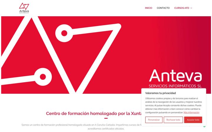Screenshot of antevaformacion.com