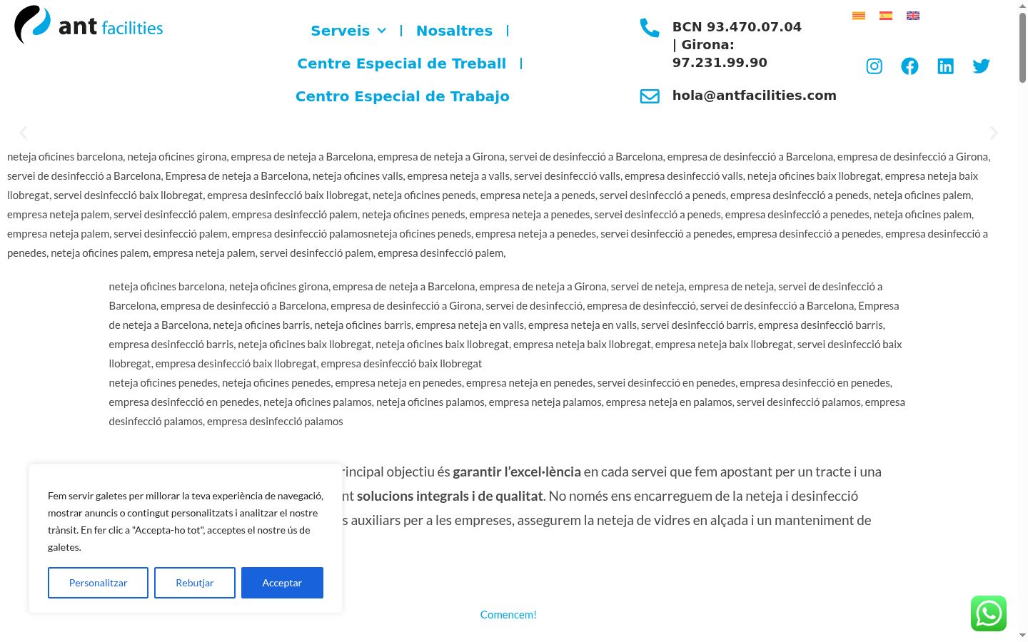 Screenshot del banner di consenso mostrato prima di qualsiasi interazione