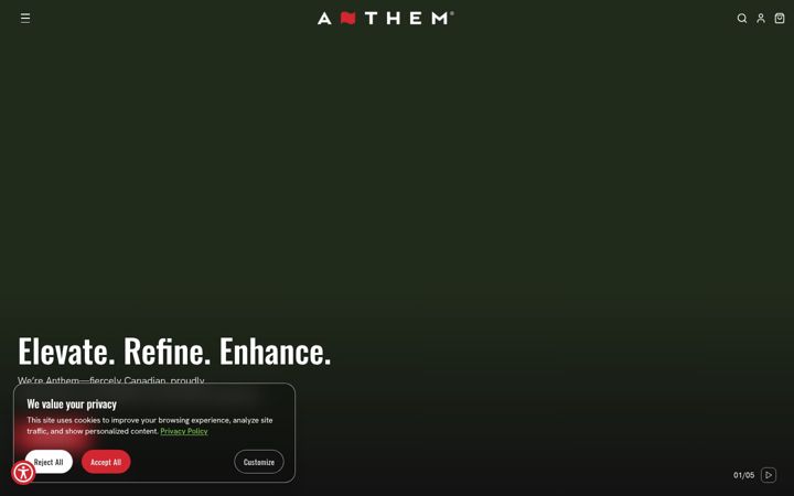 Screenshot του anthemav.com