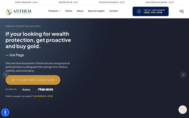 Screenshot of anthemgold.com