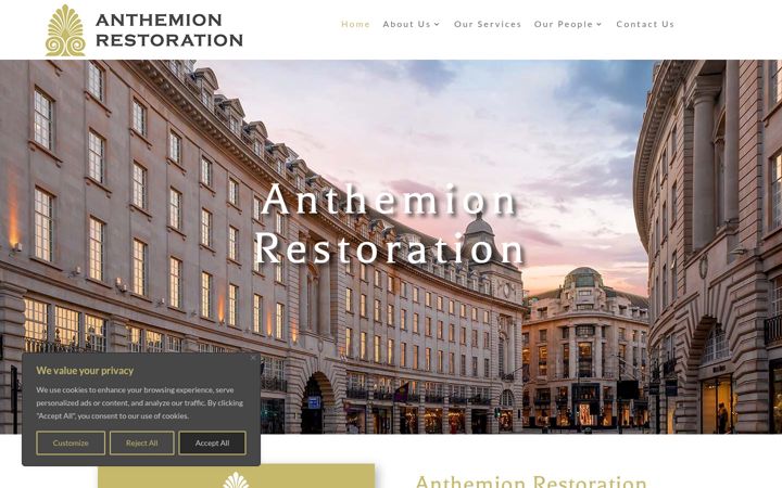 Screenshot of anthemionrestoration.com