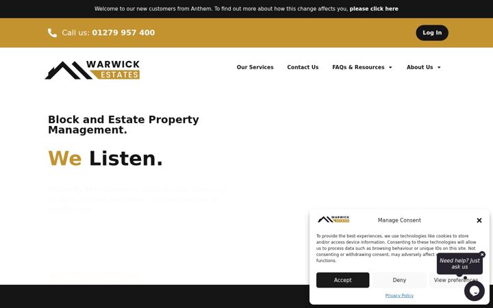 Screenshot of anthemmanagement.co.uk