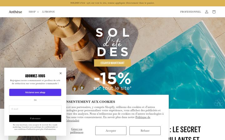 Screenshot of anthesefrance.fr