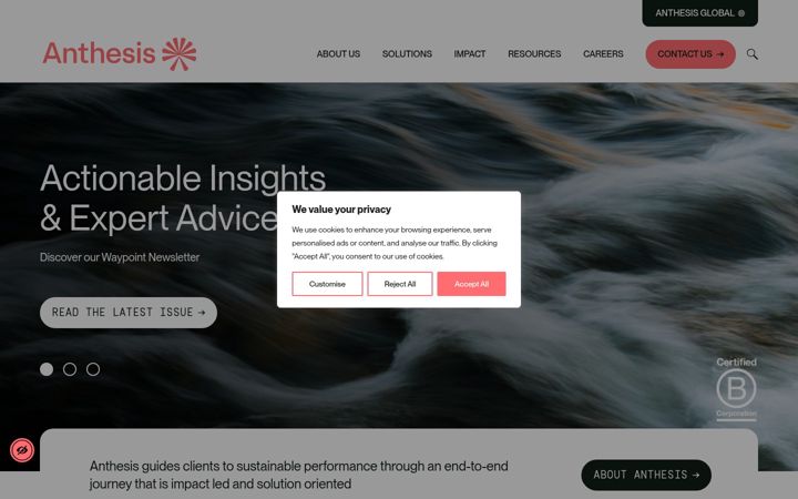 Screenshot of anthesisgroup.com