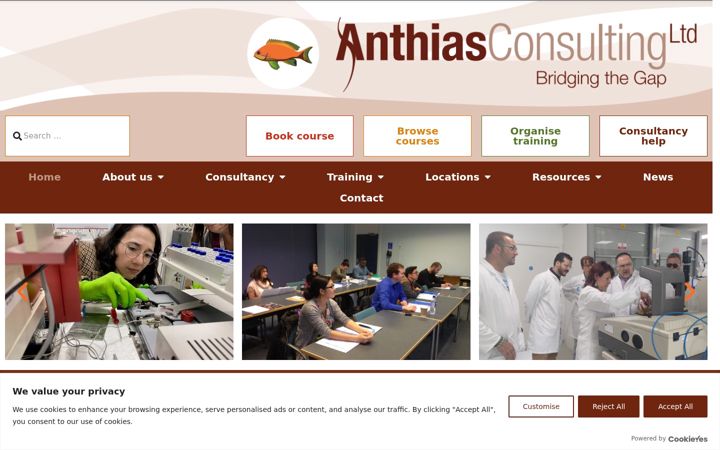 Screenshot von anthias.co.uk