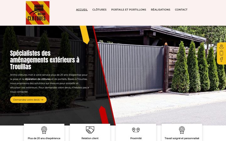 Screenshot of antho-clotures.fr