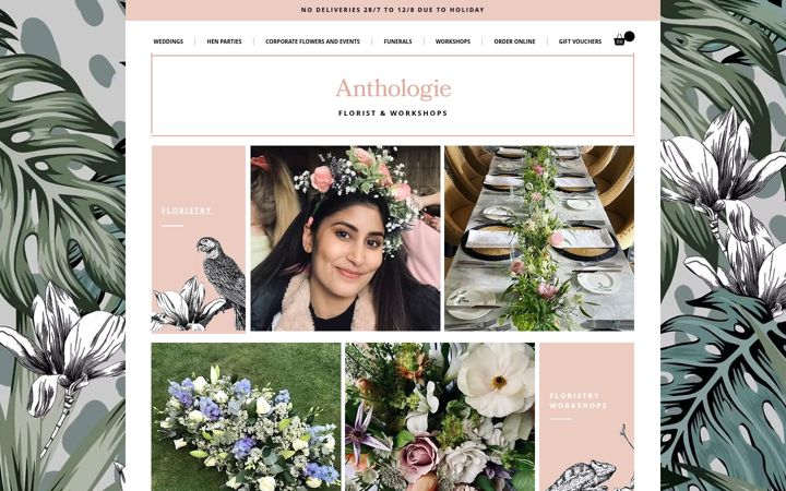 Screenshot di anthologiefloristry.co.uk