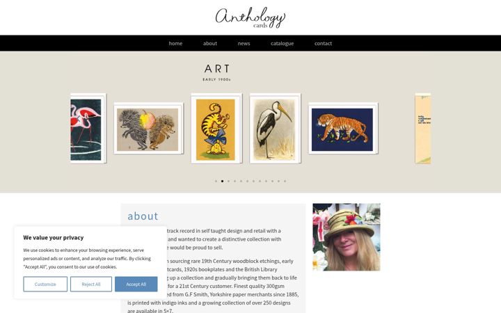 Screenshot di anthologycards.co.uk