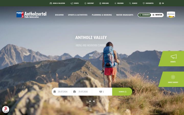 Screenshot of antholzertal.com