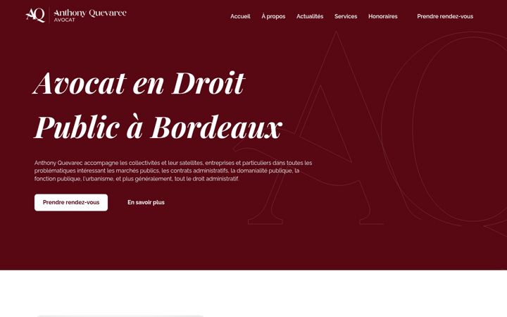 Skärmbild av anthony-quevarec-avocat.fr
