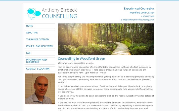 Screenshot of anthonybirbeckcounselling.co.uk