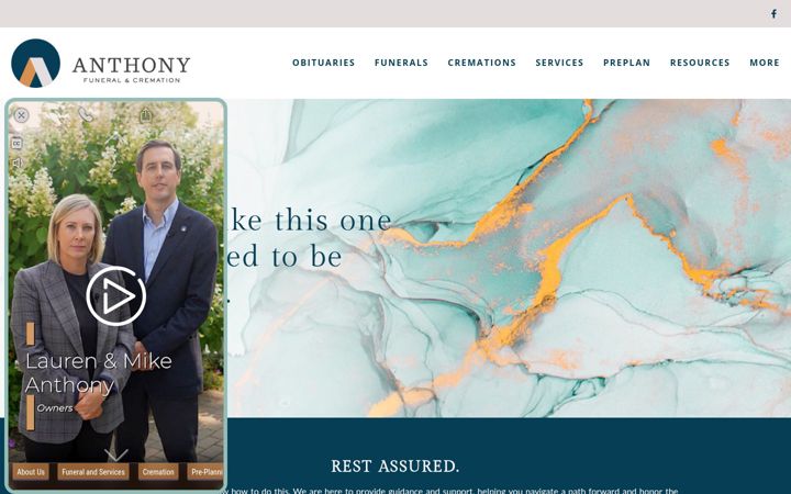 Screenshot of anthonychapels.com