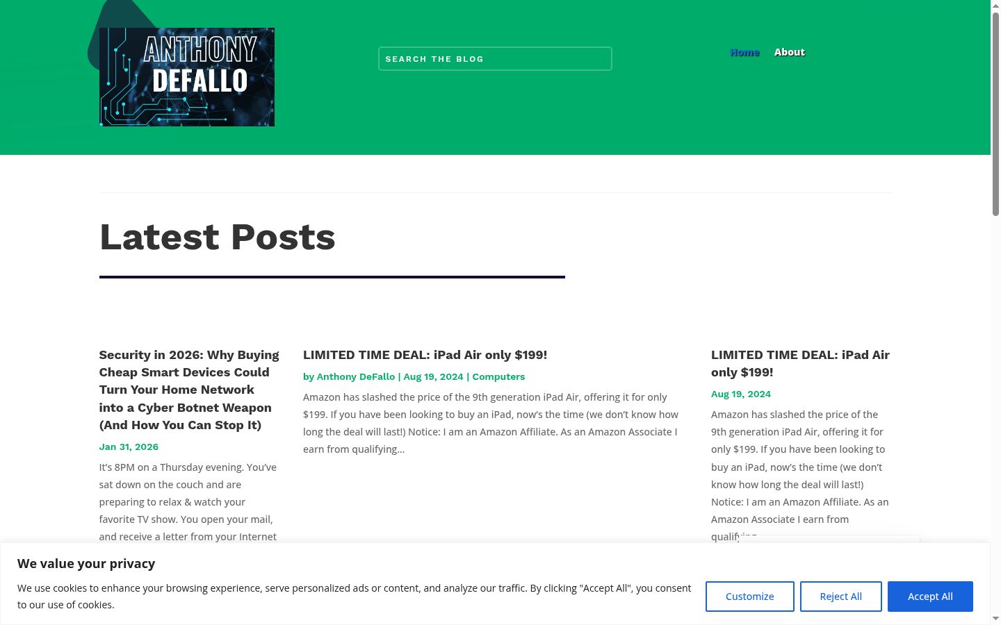 Screenshot van de toestemmingsbanner zoals getoond vóór enige interactie