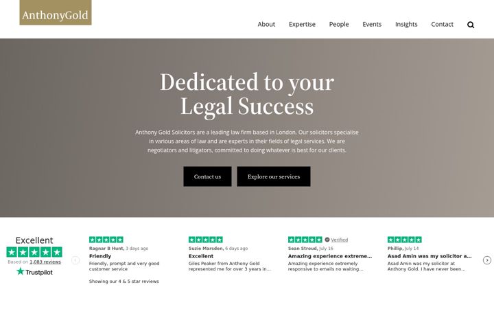 Screenshot of anthonygold.co.uk