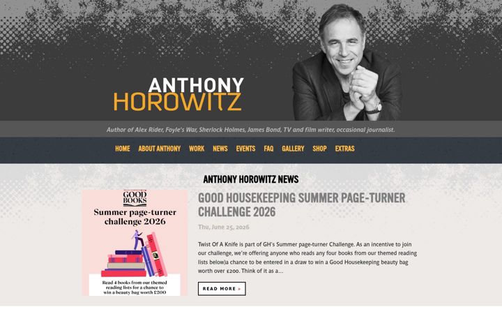 Screenshot of anthonyhorowitz.com