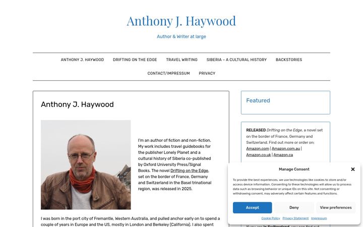 Snímek obrazovky anthonyjhaywood.com