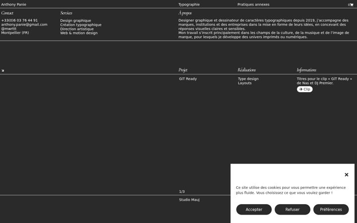 Screenshot van anthonypanie.com