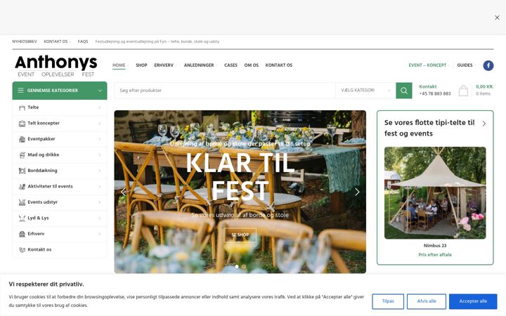Screenshot of anthonys-festudlejning.dk