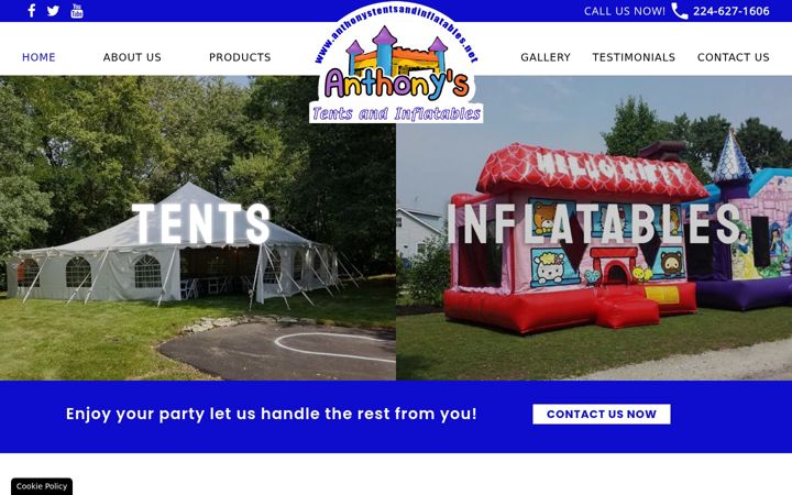 Screenshot of anthonystentsandinflatables.net