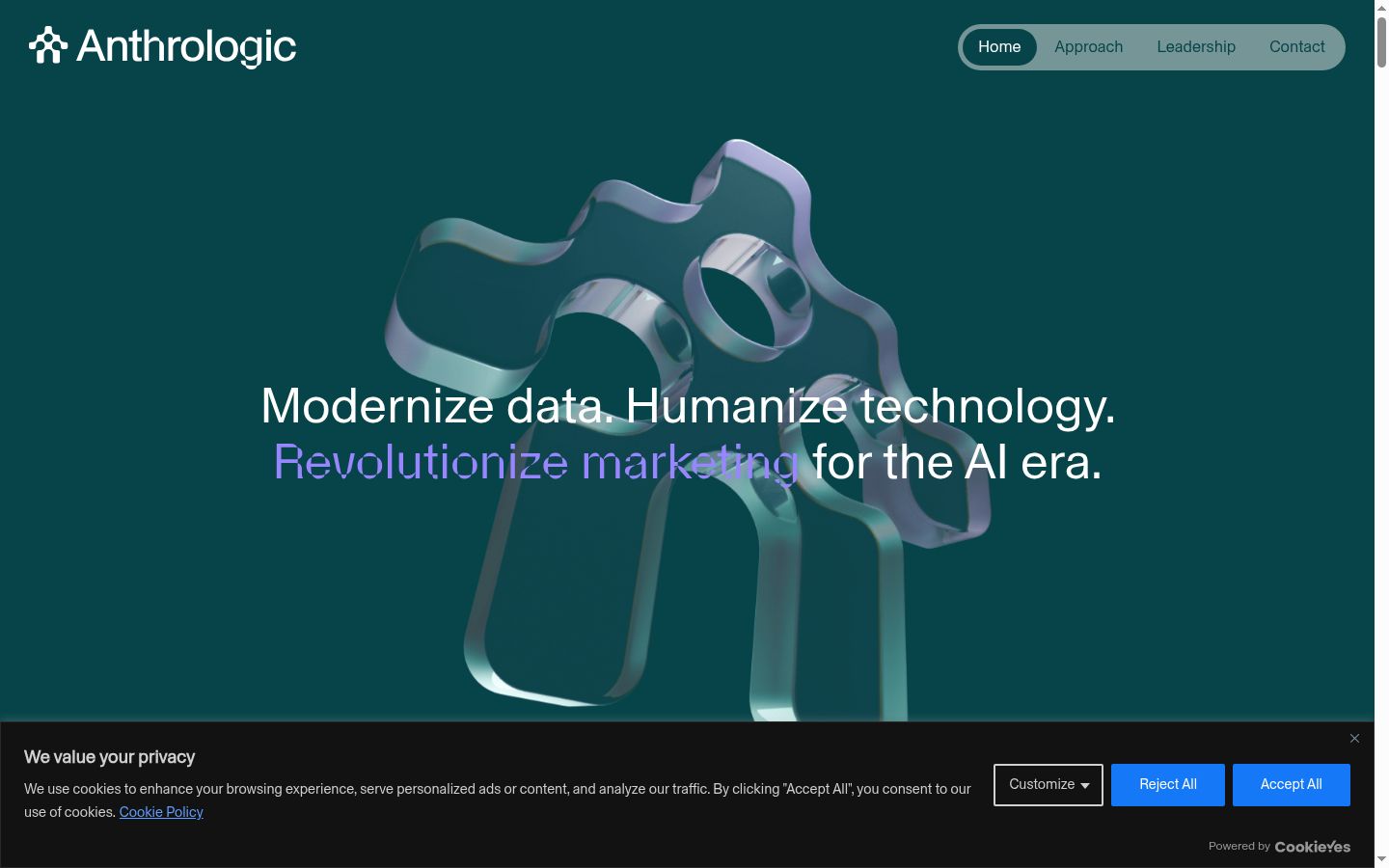 Screenshot of the consent banner shown before any interaction