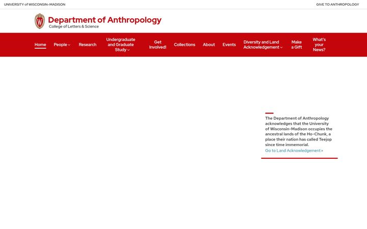 Skärmbild av anthropology.wisc.edu
