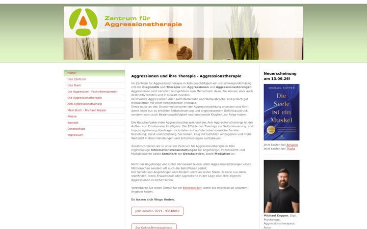Screenshot of anti-aggressionstherapie.de