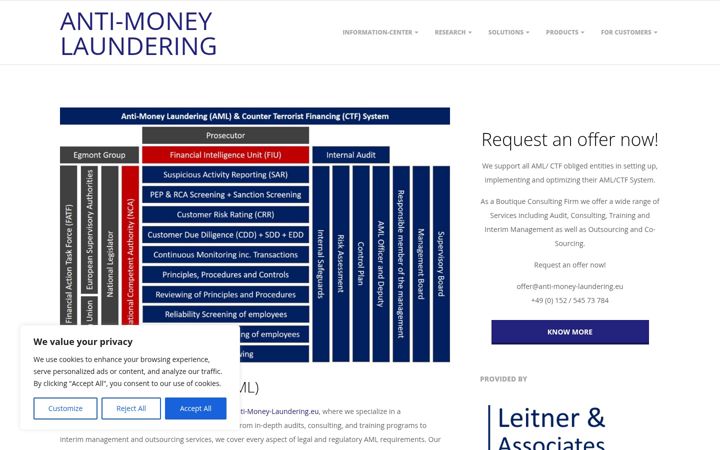 Screenshot di anti-money-laundering.eu