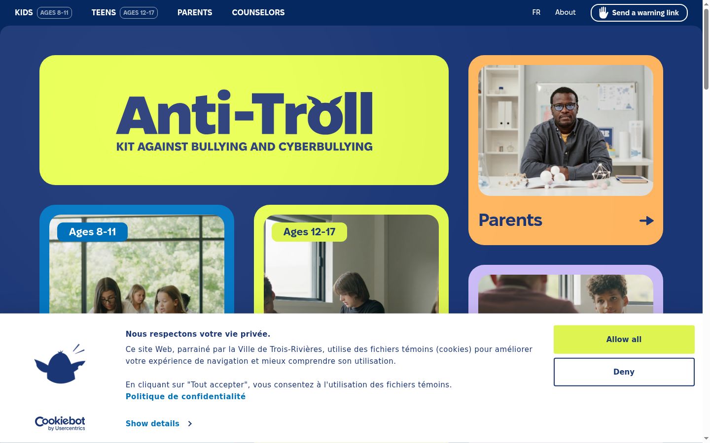 Screenshot tal-banner tal-kunsens muri qabel kwalunkwe interazzjoni