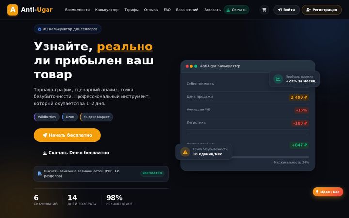 Screenshot of anti-ugar.ru