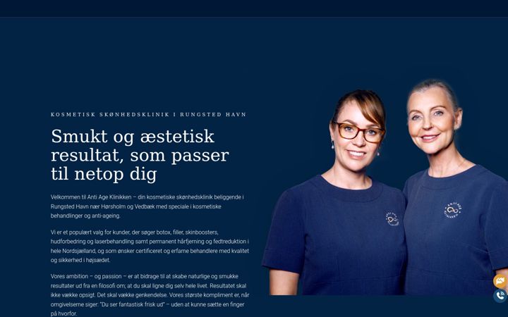 Screenshot of antiageklinikken.dk