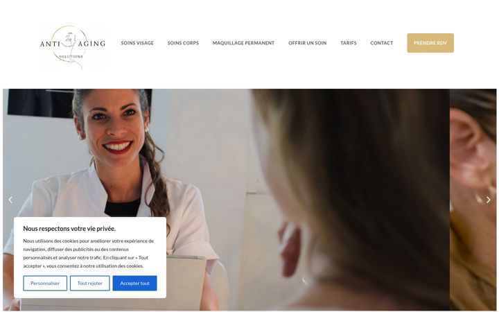 Captură de ecran a antiaging-solutions.fr