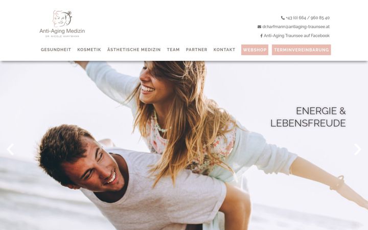 Captură de ecran a antiaging-traunsee.at