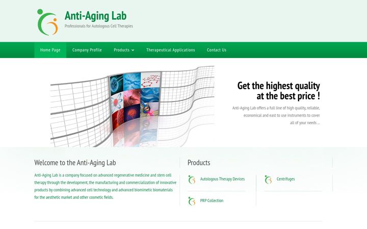Captură de ecran a antiaginglab.co.uk