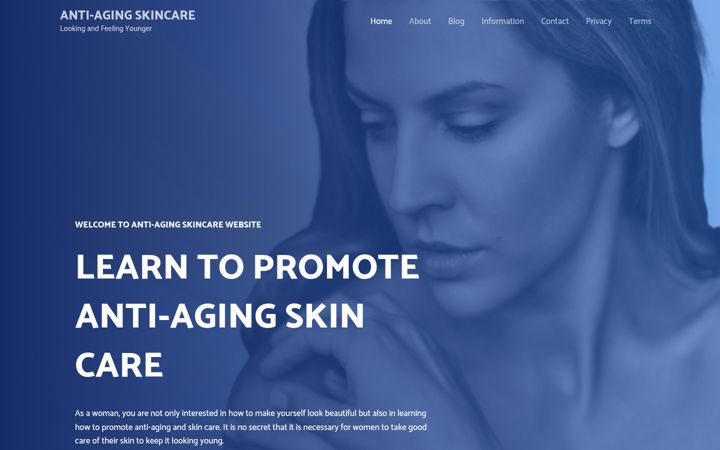 Screenshot of antiagingskincare.website