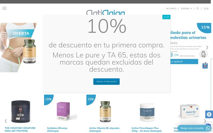 Screenshot di antiagingsshop.com