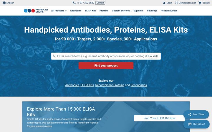 Screenshot of antibodies-online.com