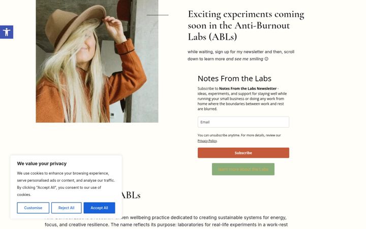 Skjermbilde av antiburnoutlabs.au