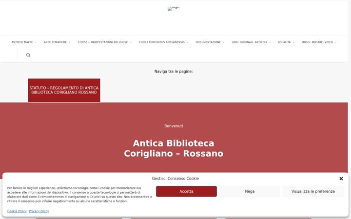 Ekrānuzņēmums no anticabibliotecacoriglianorossano.it