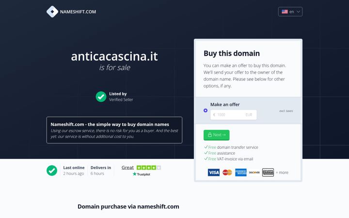 Screenshot of anticacascina.it