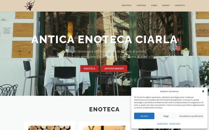 Screenshot of anticaenotecaciarla.it