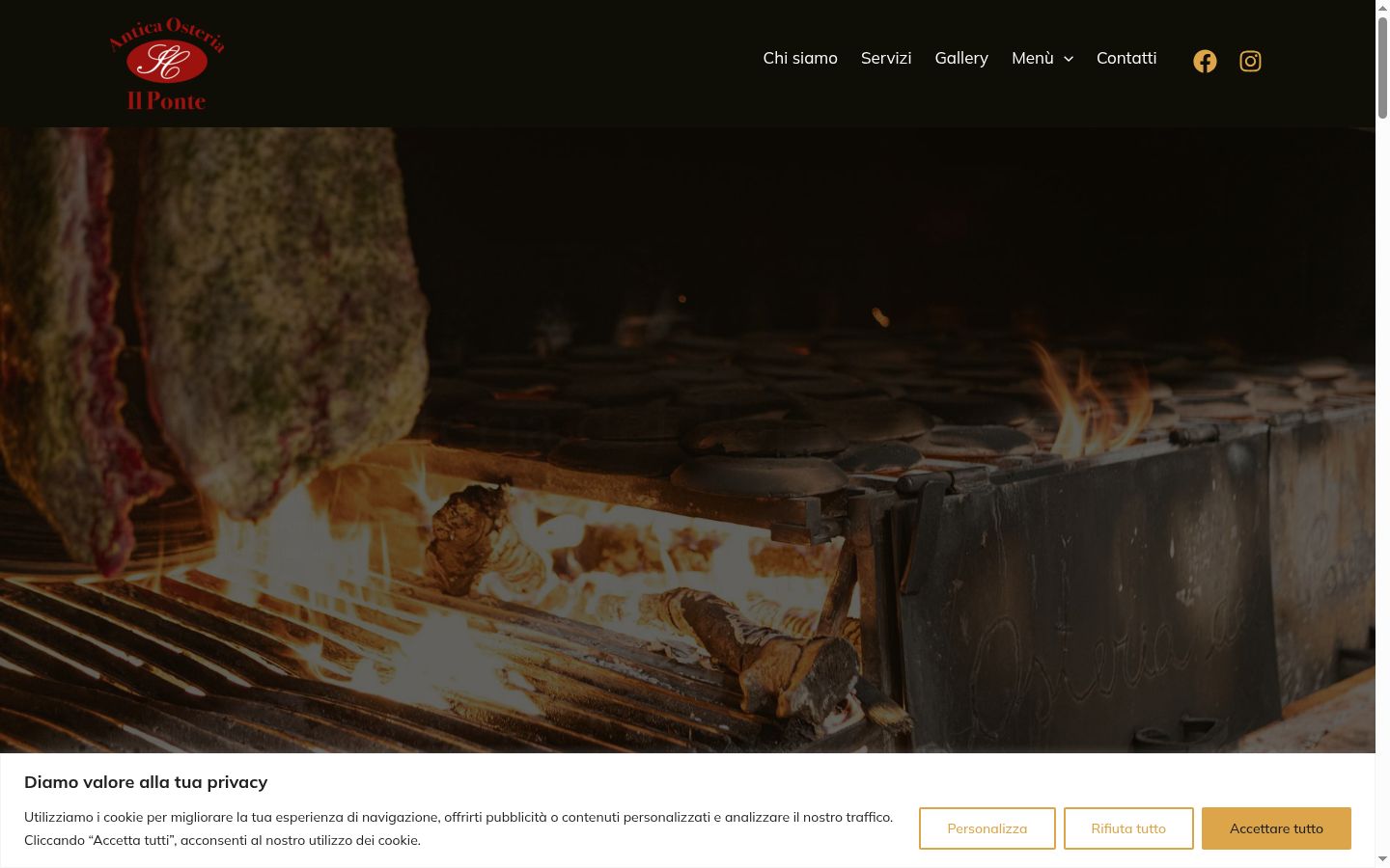 Screenshot del banner di consenso mostrato prima di qualsiasi interazione