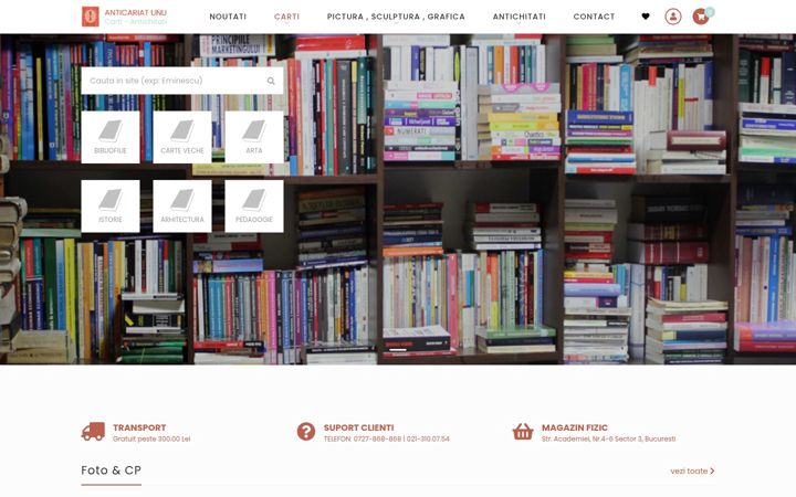 Screenshot of anticariat-unu.ro