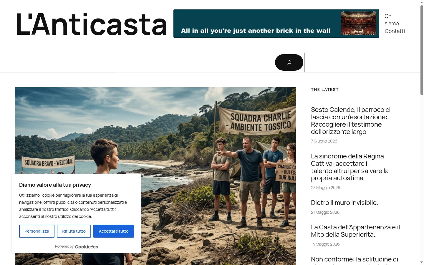 Sutikimo reklamjuostės, rodytos prieš bet kokią sąveiką, ekrano kopija