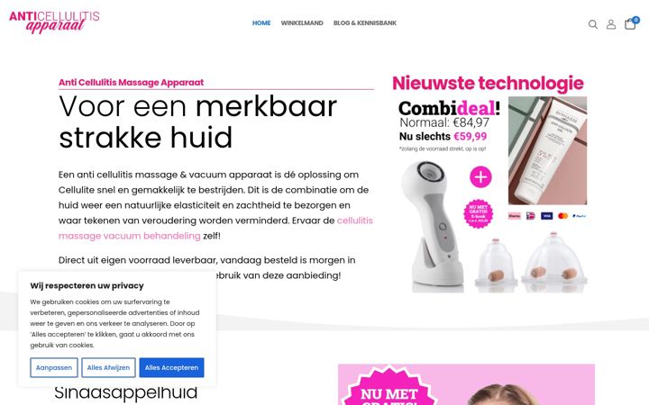 Captura de ecrã de anticellulitisapparaat.nl