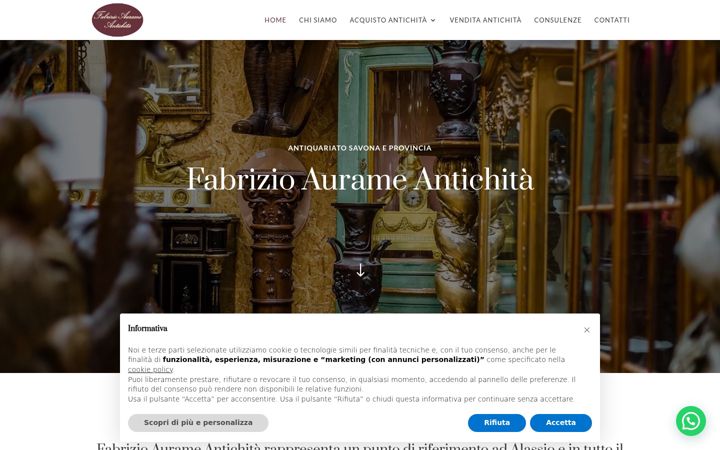 Screenshot of antichitaaurame.com
