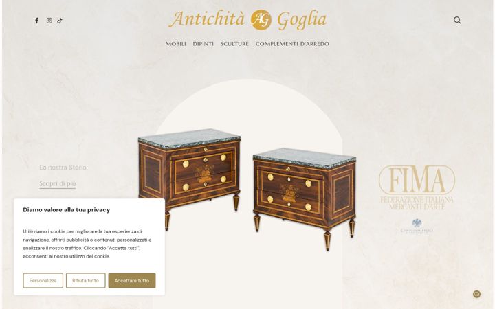 Екранна снимка на antichitagoglia.com