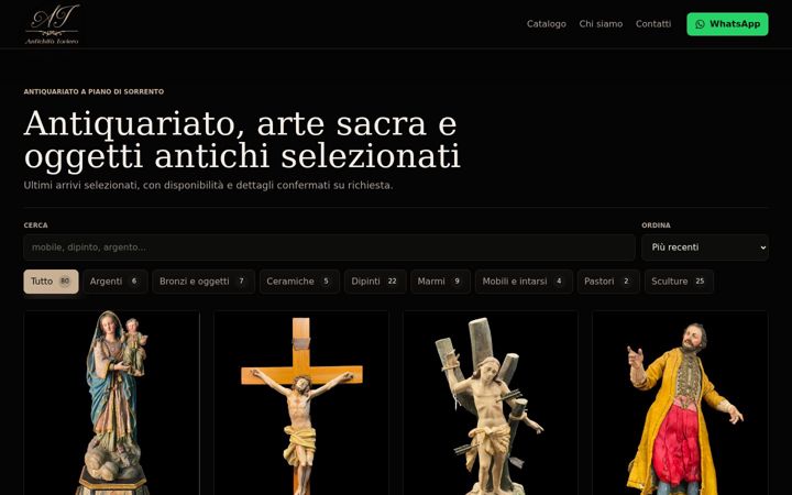 Screenshot of antichitaioviero.com