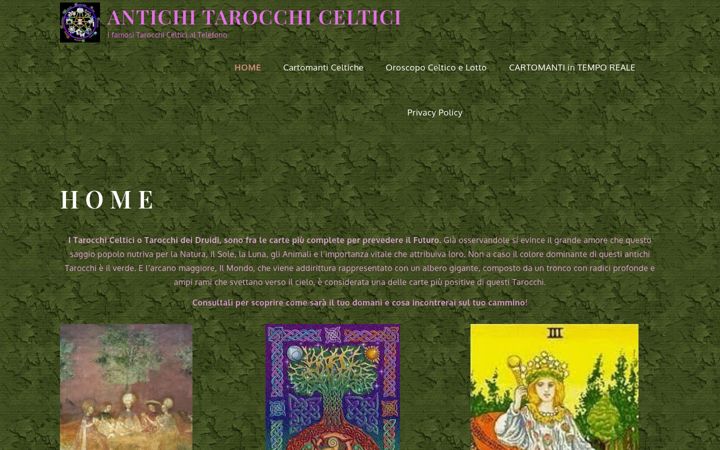 Екранна снимка на antichitarocchiceltici.com