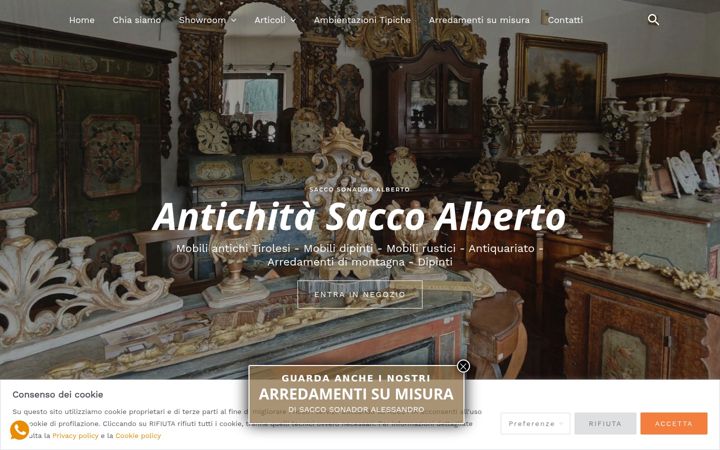 Екранна снимка на antichitasaccoalberto.it